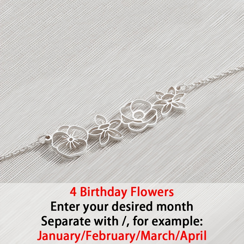 Women's 18K Golden Plated Customizable Flower Pendant Necklace